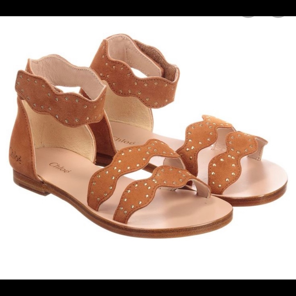BNIB New CHLOE Sandals Brown Tan for Girls IT 27